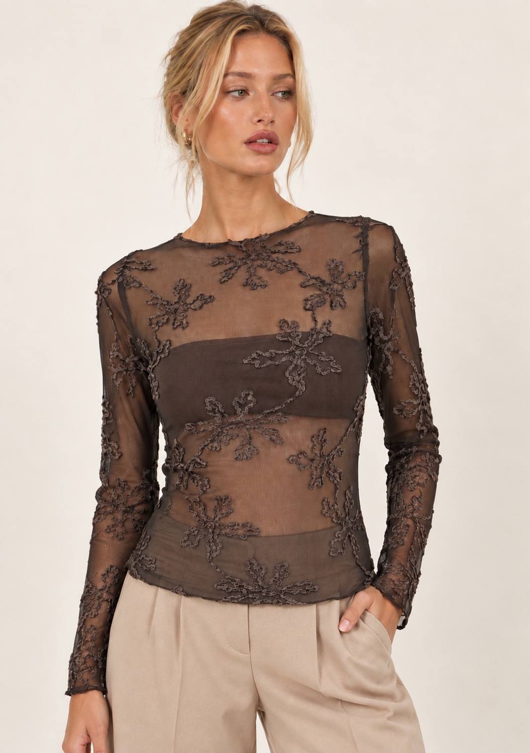 Maglia in Tulle Floccata