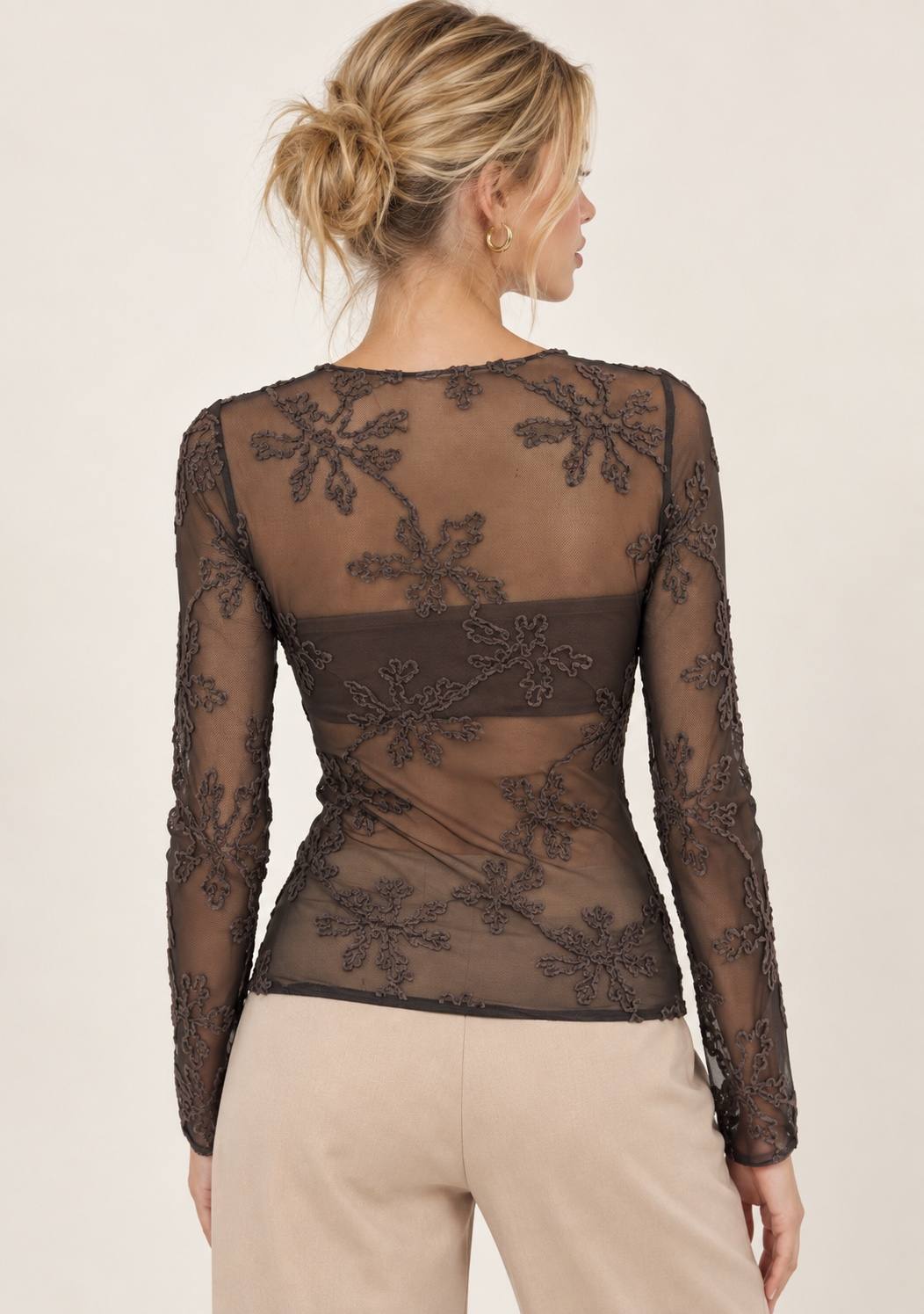 Maglia in Tulle Floccata