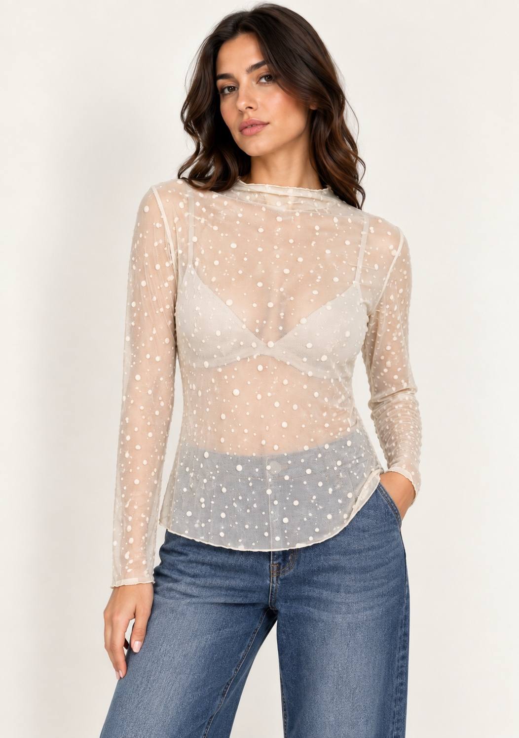 Maglia Collo Cratere Pois
