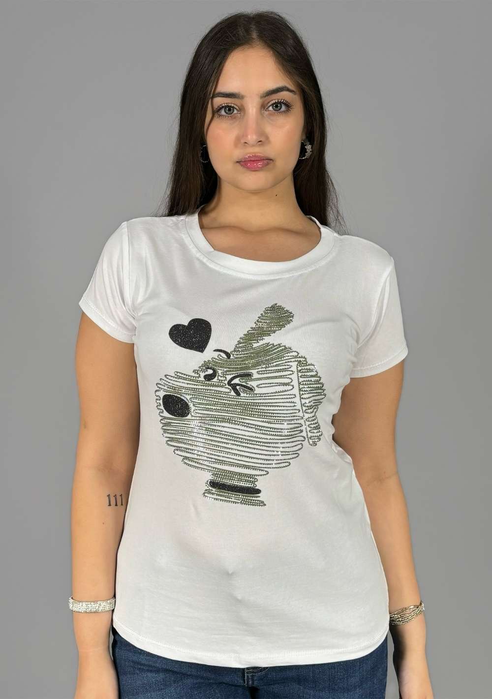 T-Shirt Slim "Cane con Borchie"