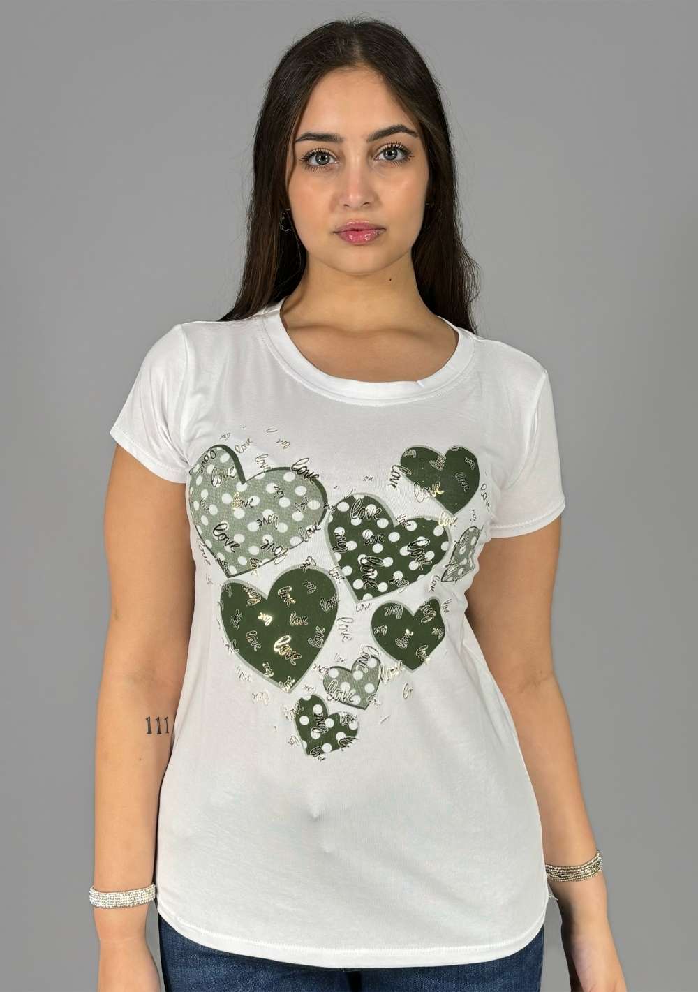 T-Shirt Slim "Cuori Love"