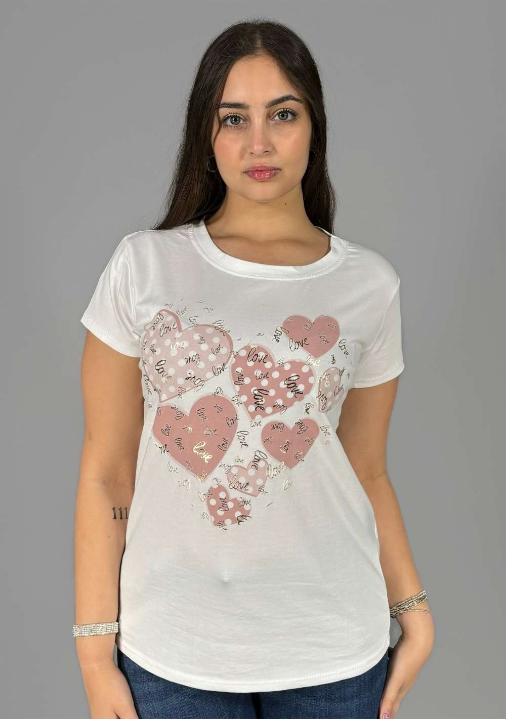 T-Shirt Slim "Cuori Love"