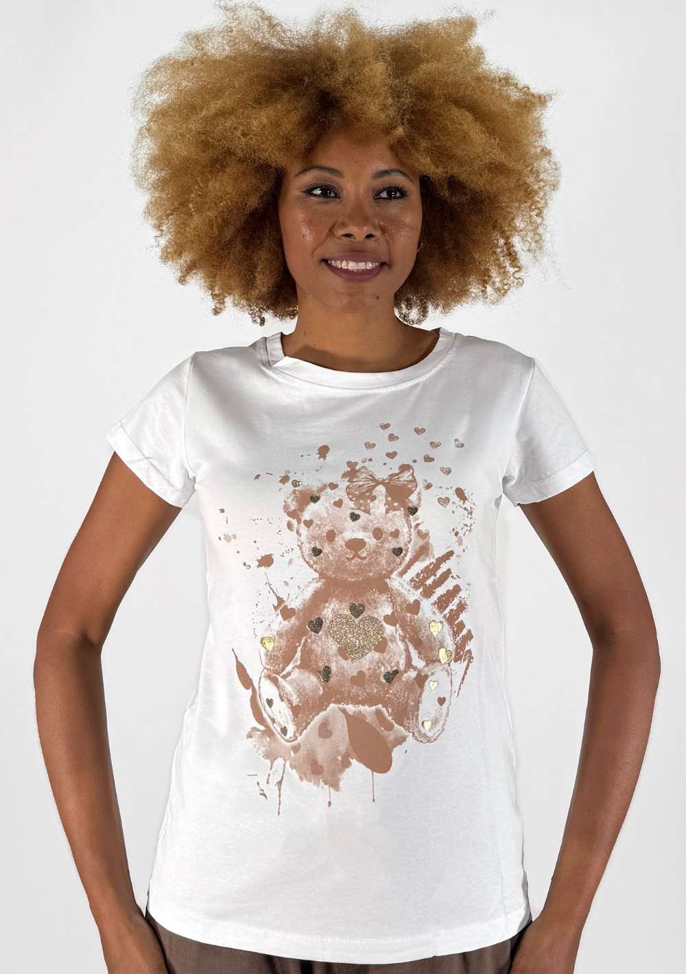 T-Shirt Slim "Teddy con Fiocco"