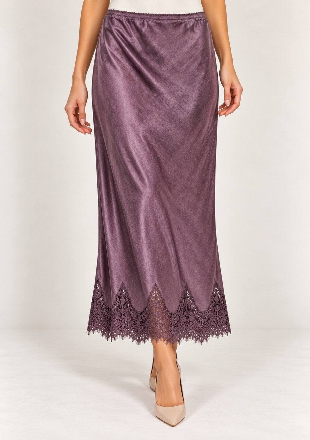 Gonna con Merletto da donna in colore vino
