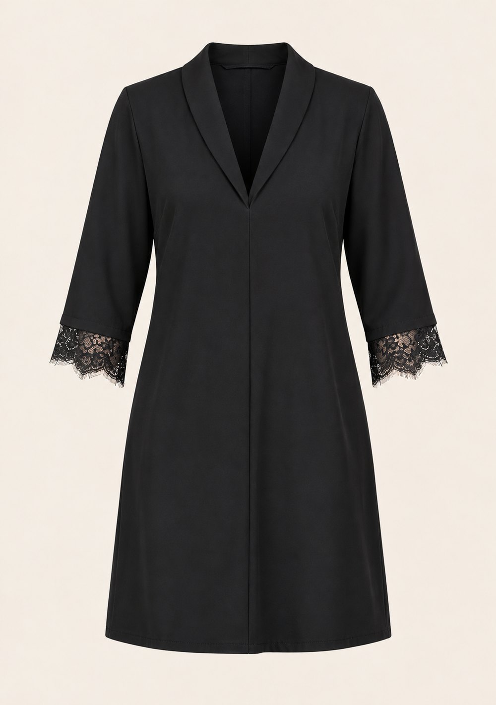 Abito Manica in Pizzo da donna in colore nero, vista alternativa 3