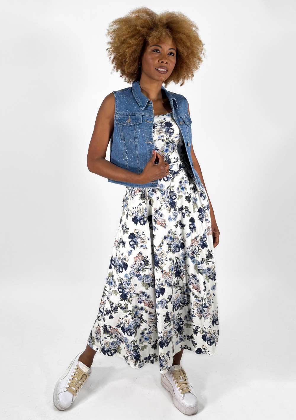 Gilet in Jeans Glitter