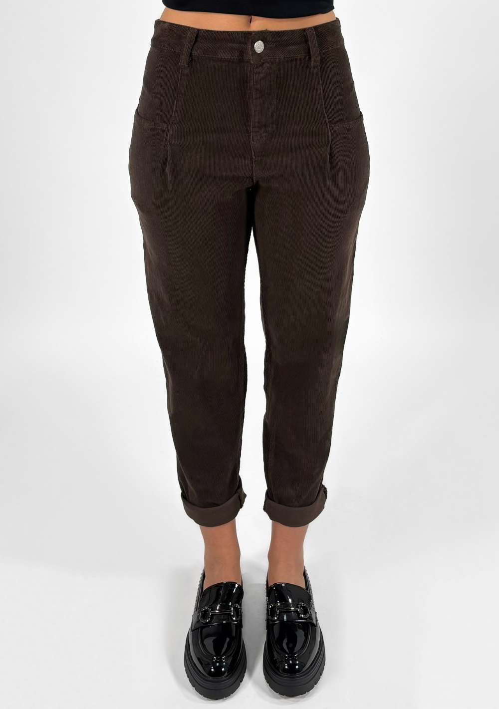 Pantaloni con Pinces in Velluto