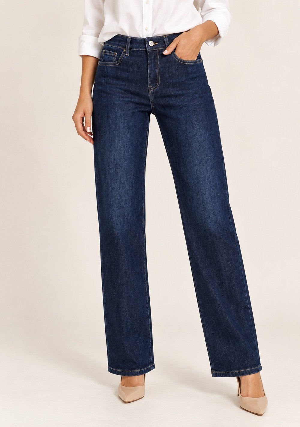 Jeans Straight Leg da donna in colore blu