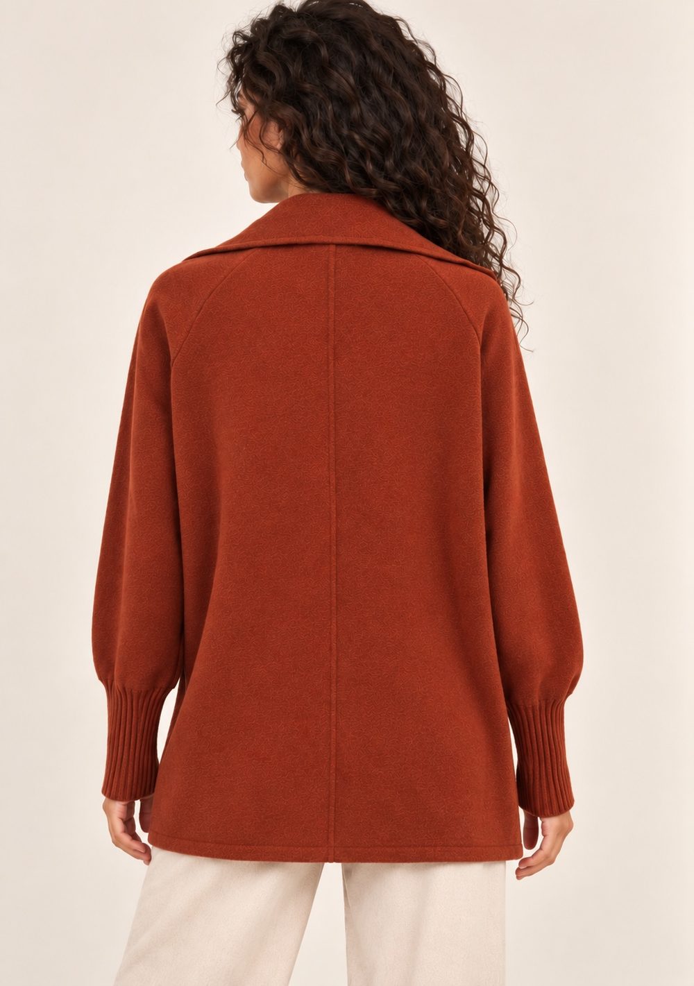 Cardigan 1 Bottone Tasche da donna in colore coccio, vista alternativa 3