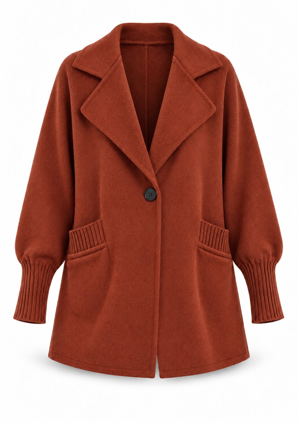 Cardigan 1 Bottone Tasche da donna in colore coccio, vista alternativa 4
