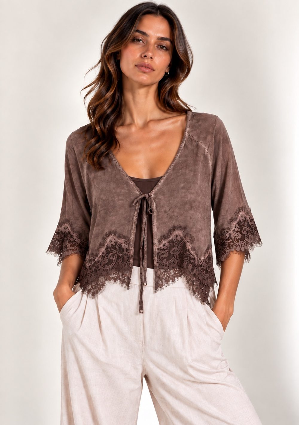 Coprispalle con Merletto da donna in colore moro