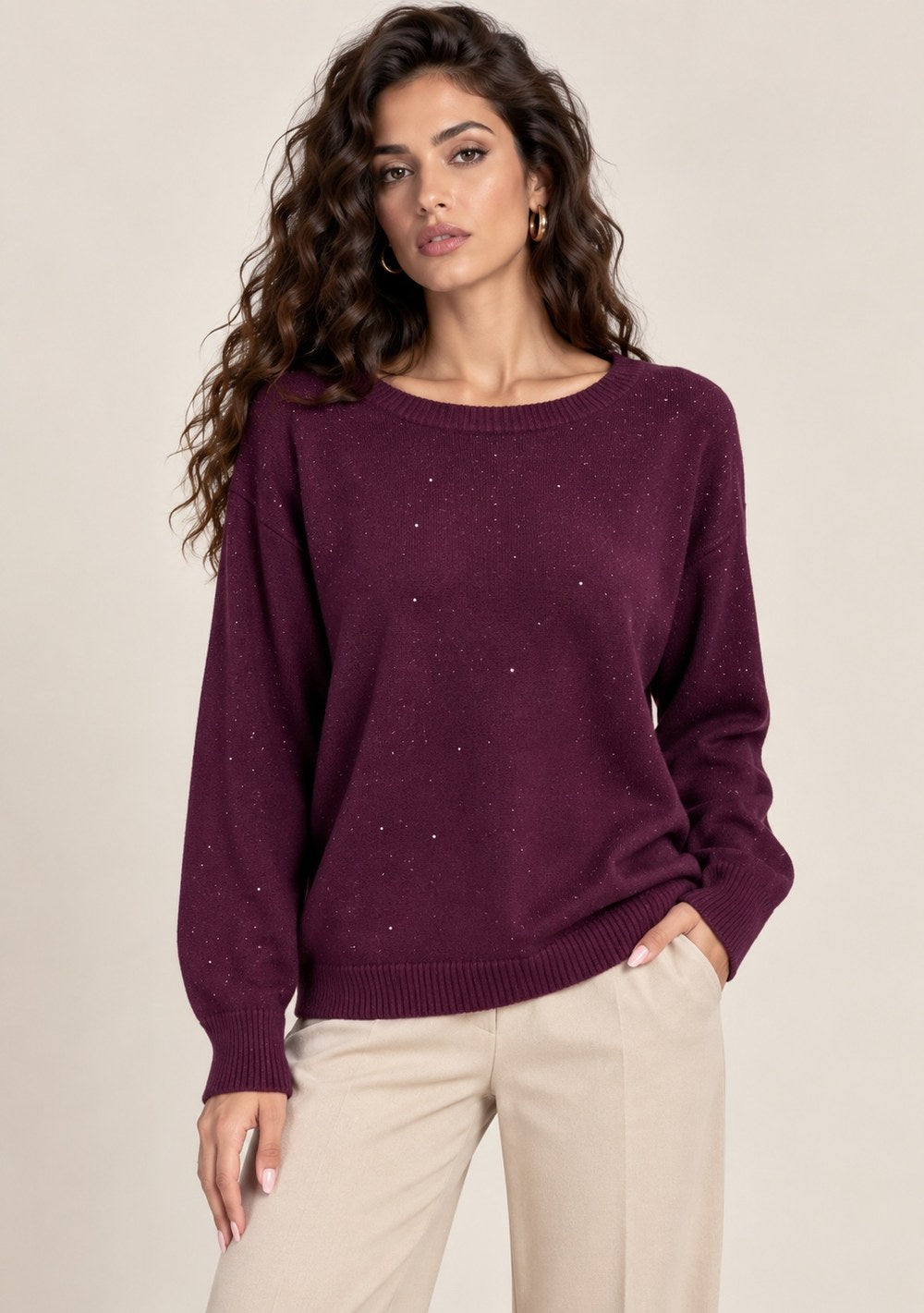 Maglia a Barca con Paillettes - foto 3