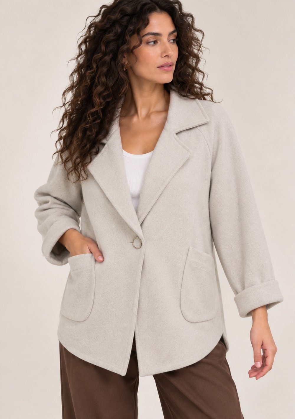 Cardigan Chiusura Ciappa da donna in colore beige