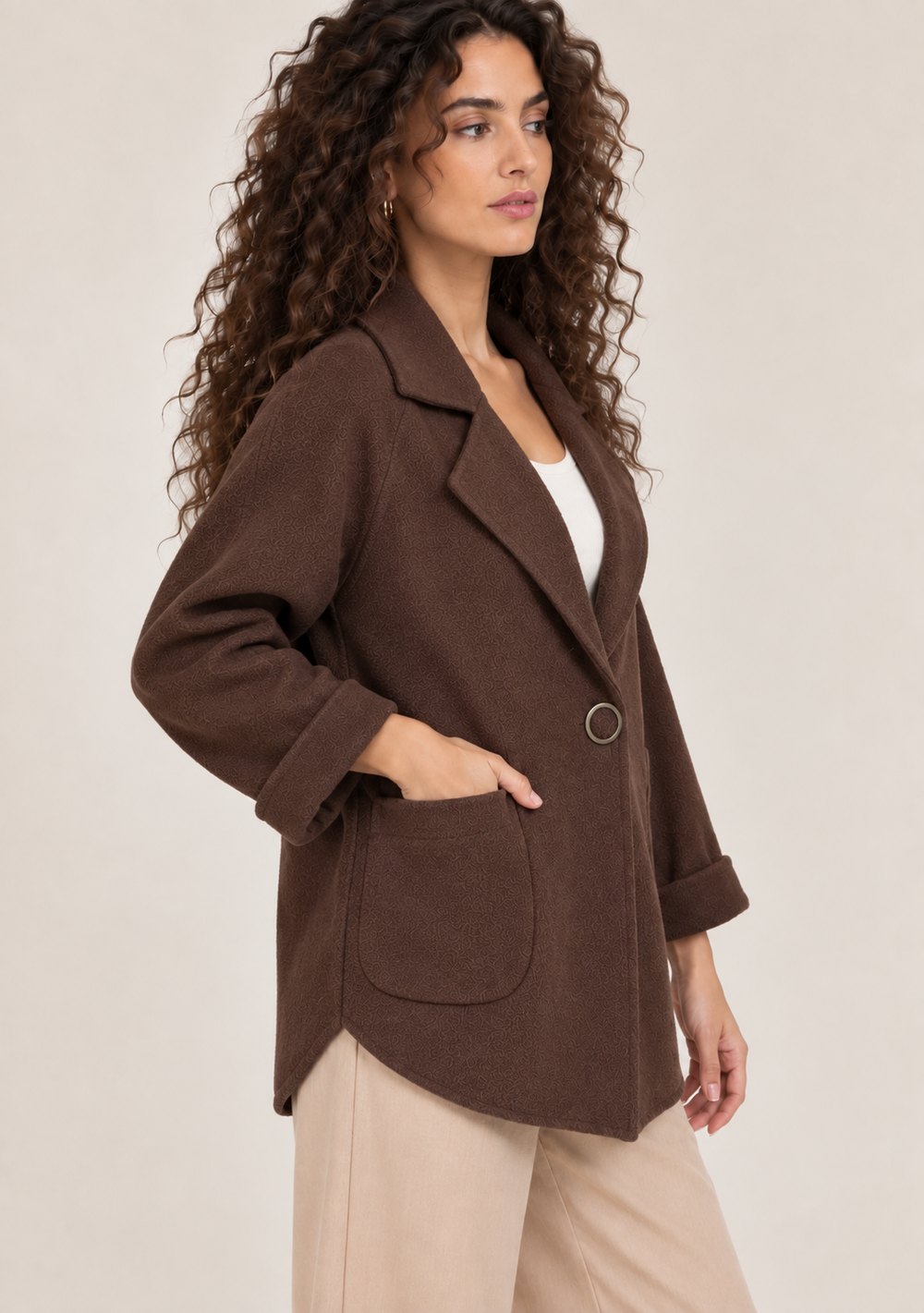 Cardigan Chiusura Ciappa da donna in colore moro, vista alternativa 2