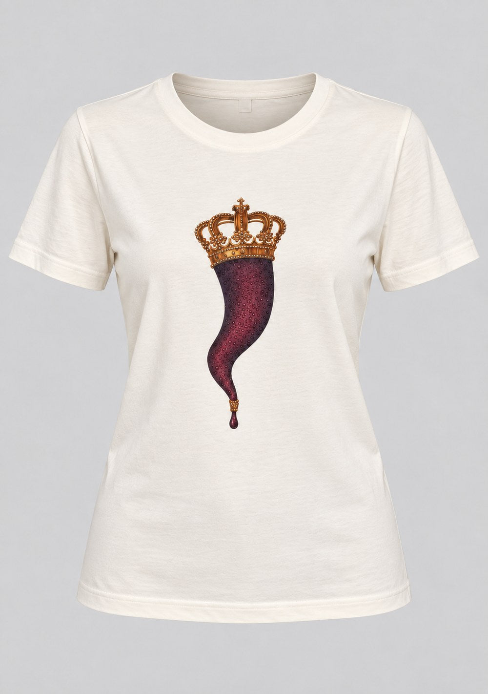 T-Shirt Regular "Corno Baratto" da donna in colore vino, vista alternativa 2