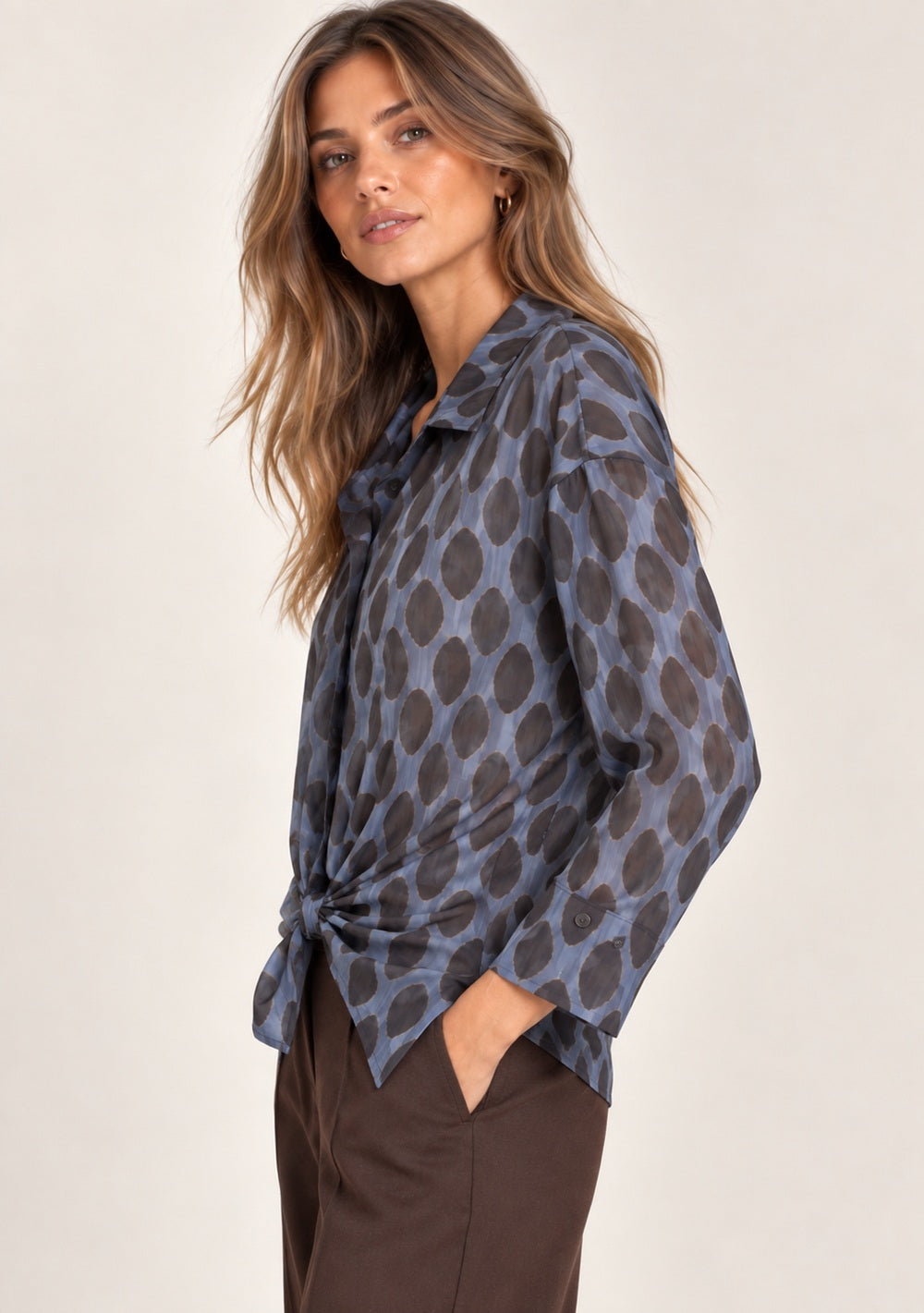 Camicia Nodo da donna in colore jeans, vista alternativa 2