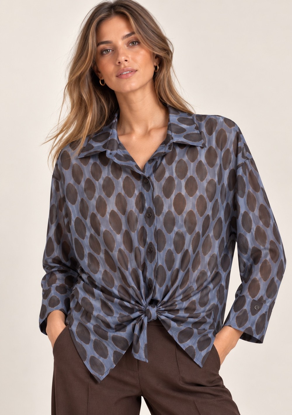 Camicia Nodo da donna in colore jeans