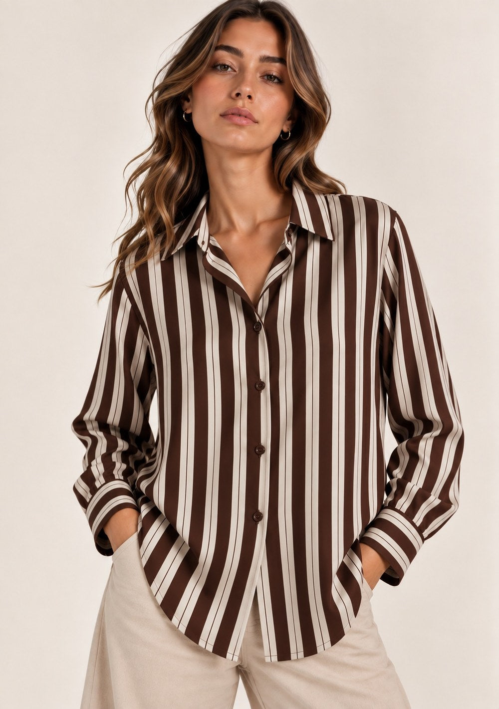 Camicia a Righe Satin