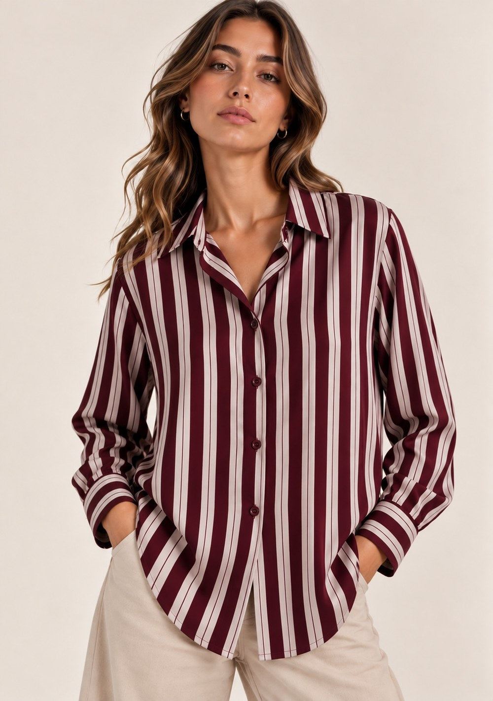 Camicia a Righe Satin