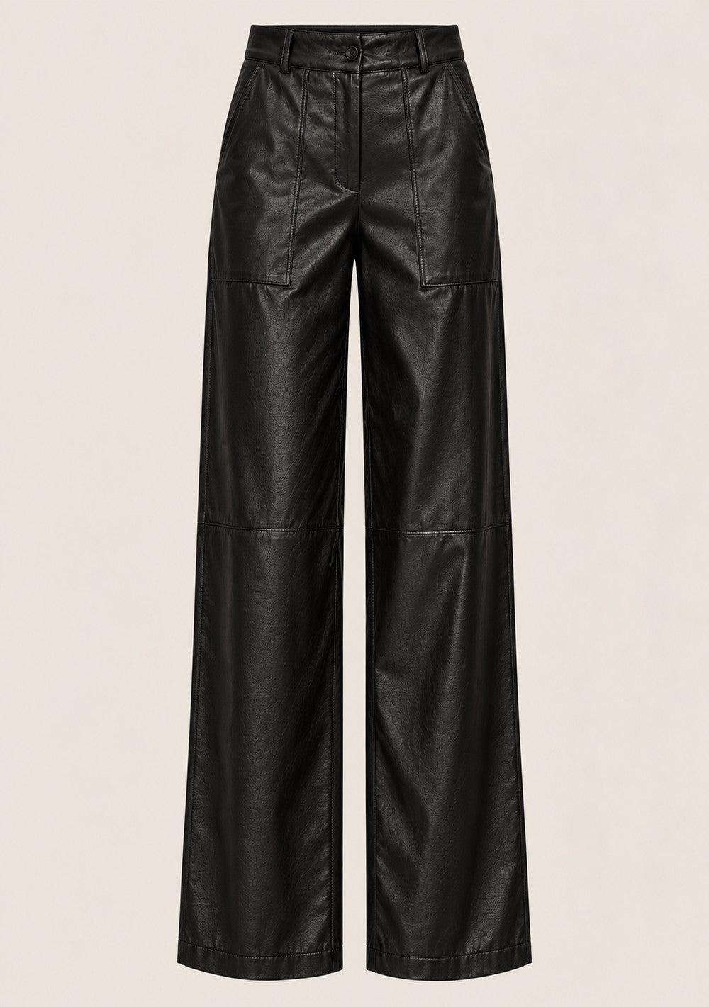 Pantaloni Palazzo Ecopelle da donna in colore nero, vista alternativa 4