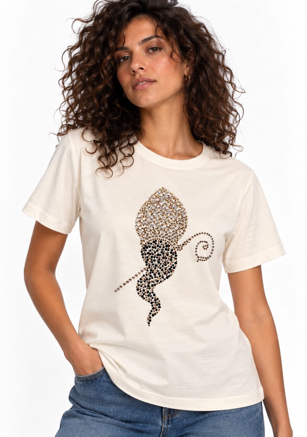 T-Shirt Regular "San Gennaro" da donna in colore nero