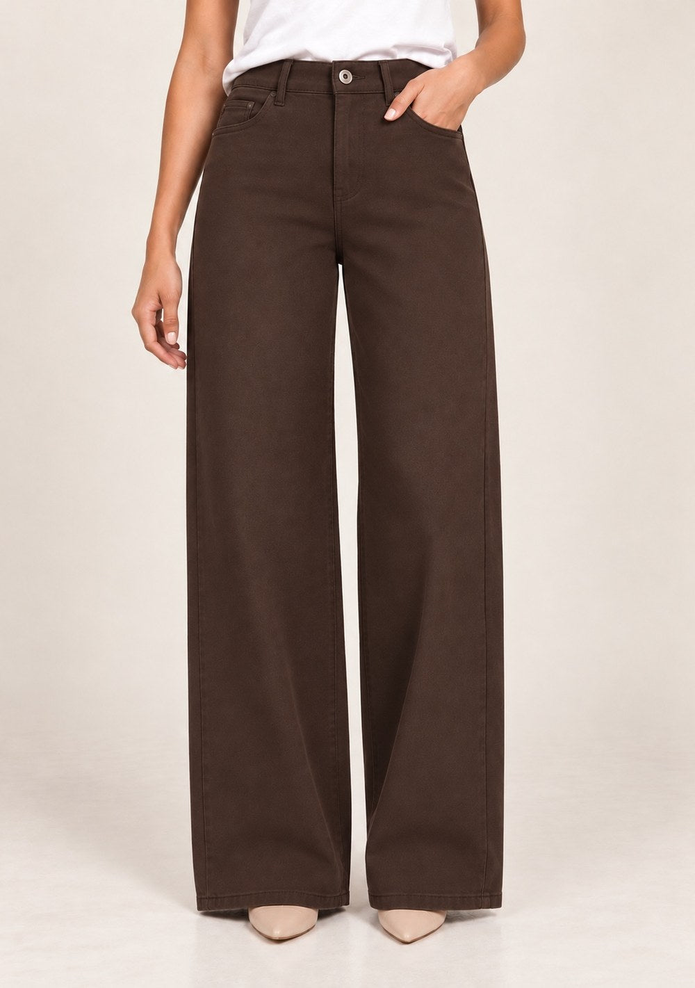 Pantaloni Palazzo da donna in colore moro