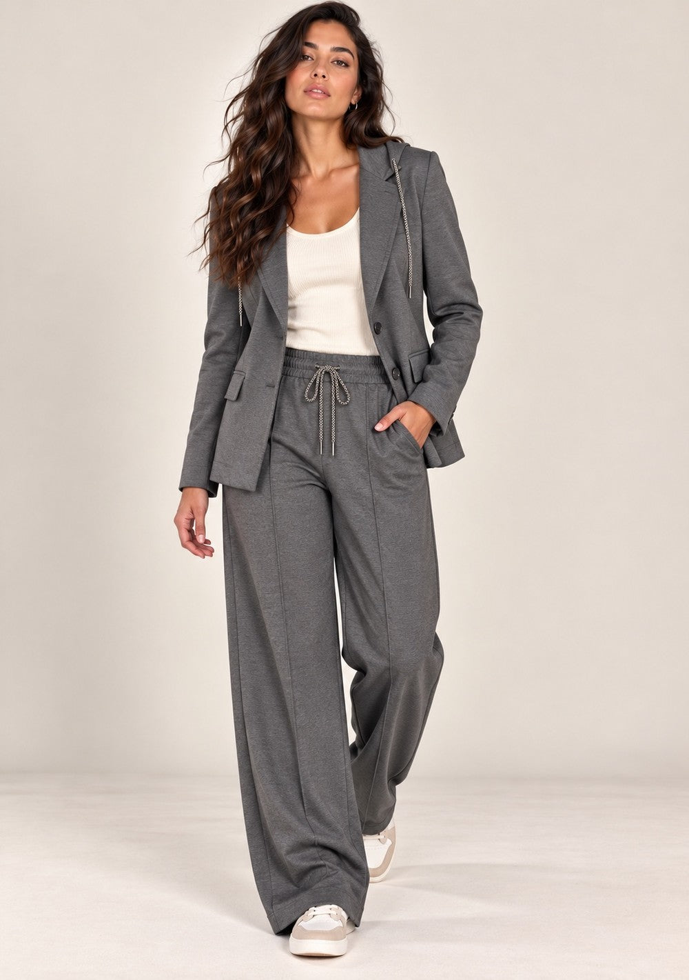 Tailleur Punto Milano SARTORIALE da donna in colore grigio