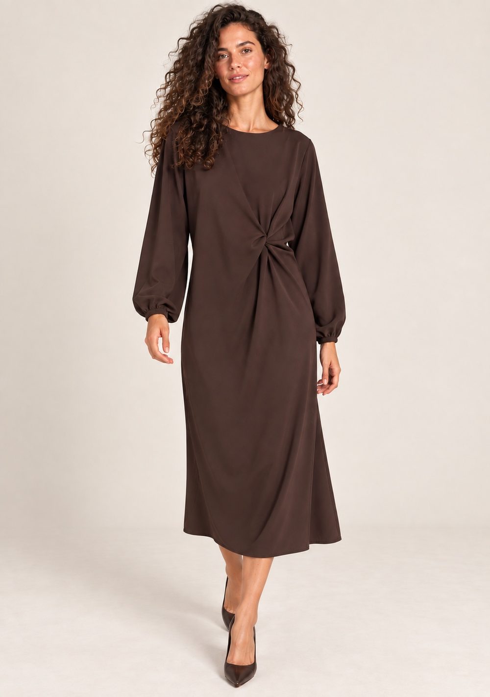 Abito Lungo con Nodo da donna in colore moro