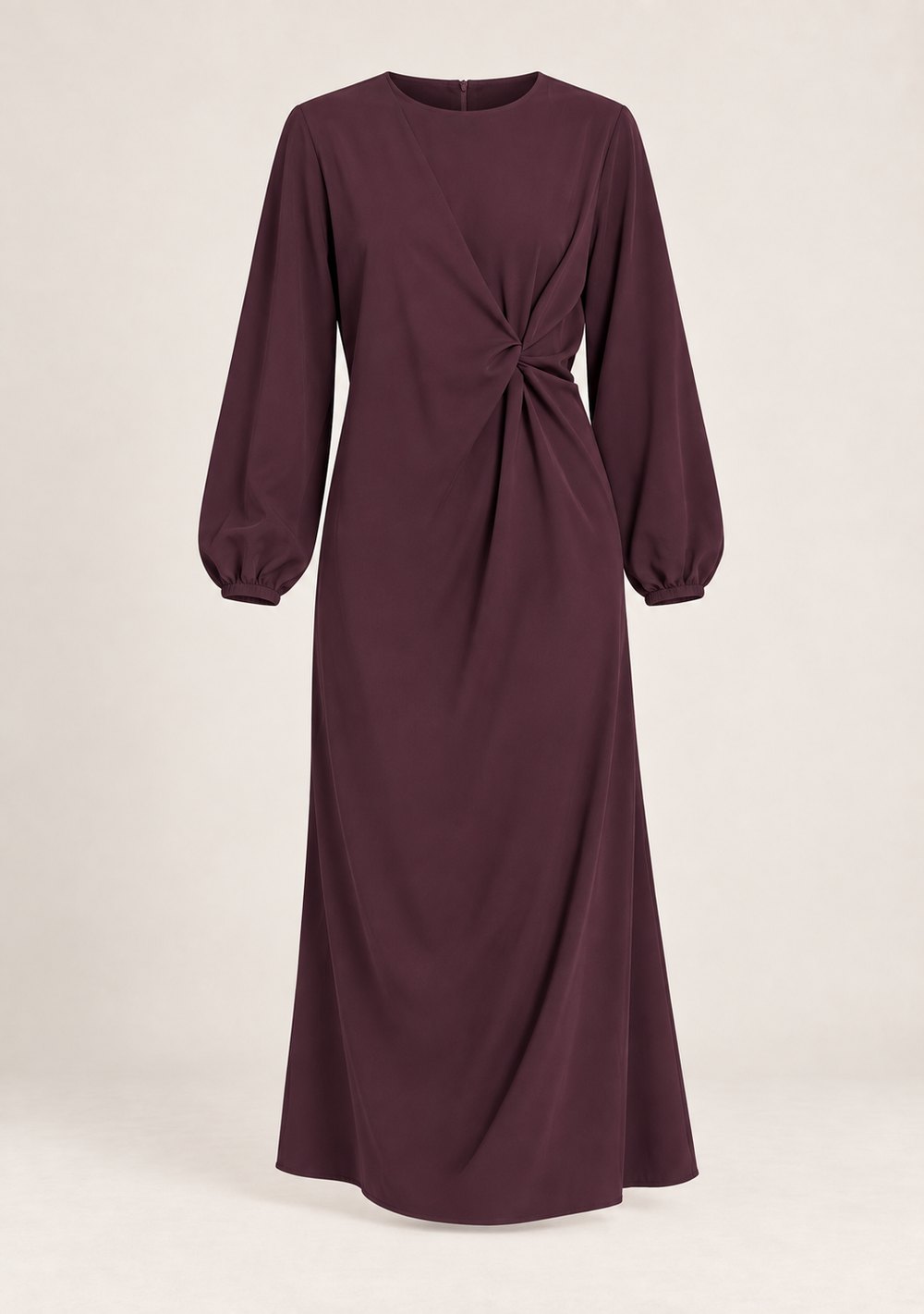 Abito Lungo con Nodo da donna in colore vino, vista alternativa 4