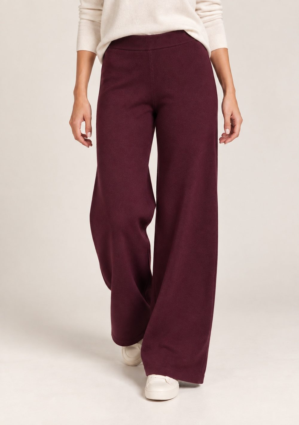 Pantaloni Palazzo da donna in colore vino