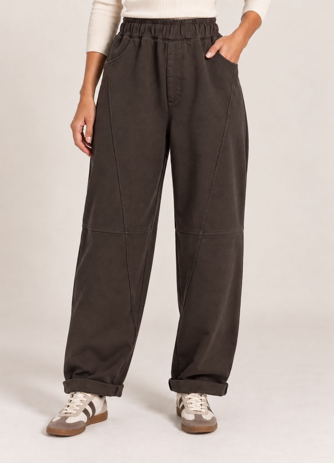 Pantaloni con Tagli in Felpa