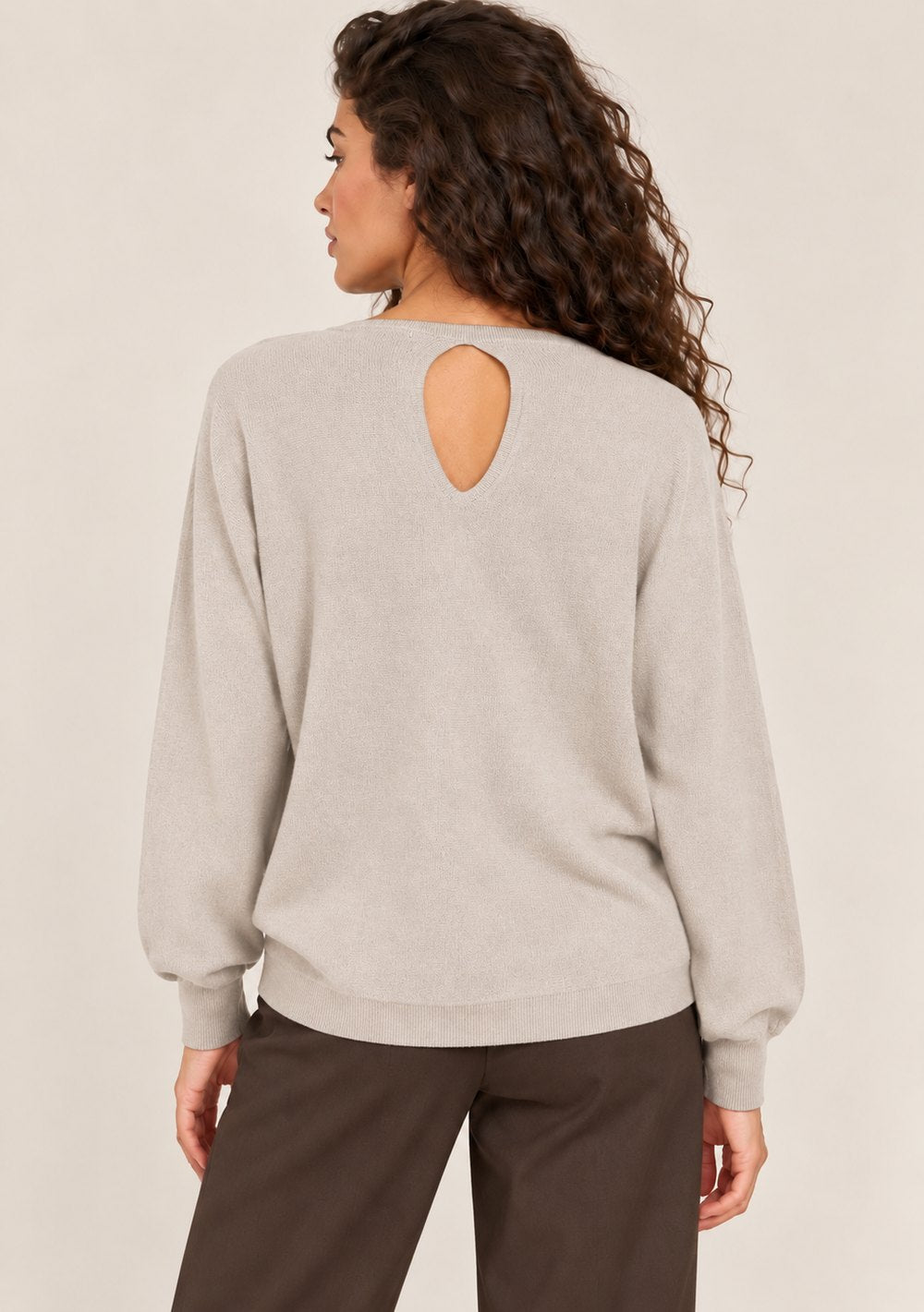 Maglia a Barca con Goccia da donna in colore beige, vista alternativa 3