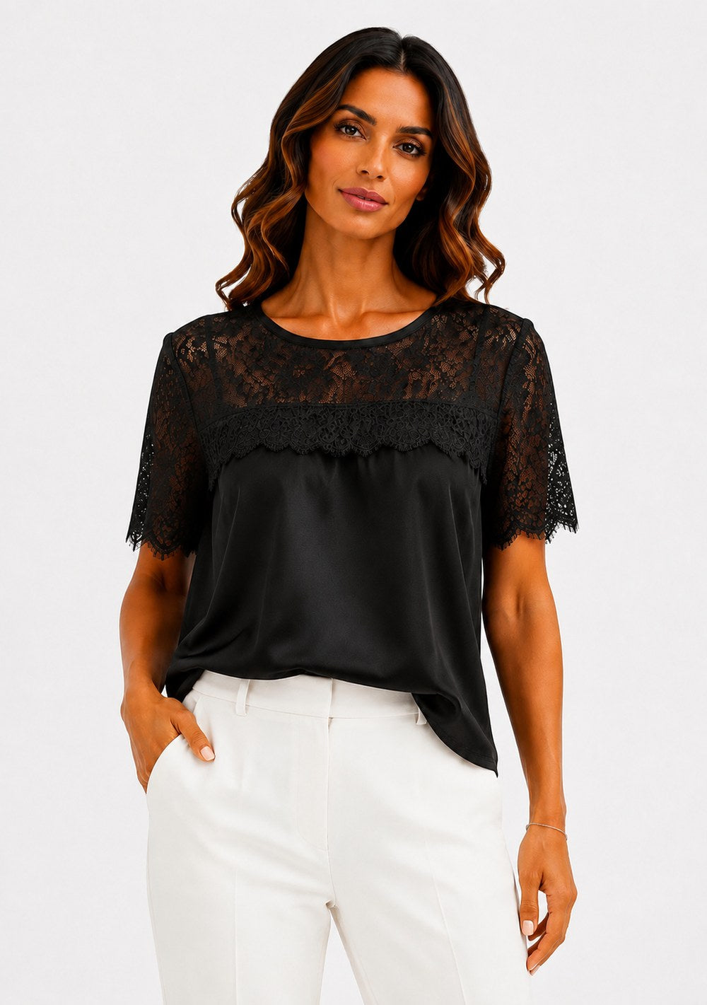 Maglia in Pizzo e Raso