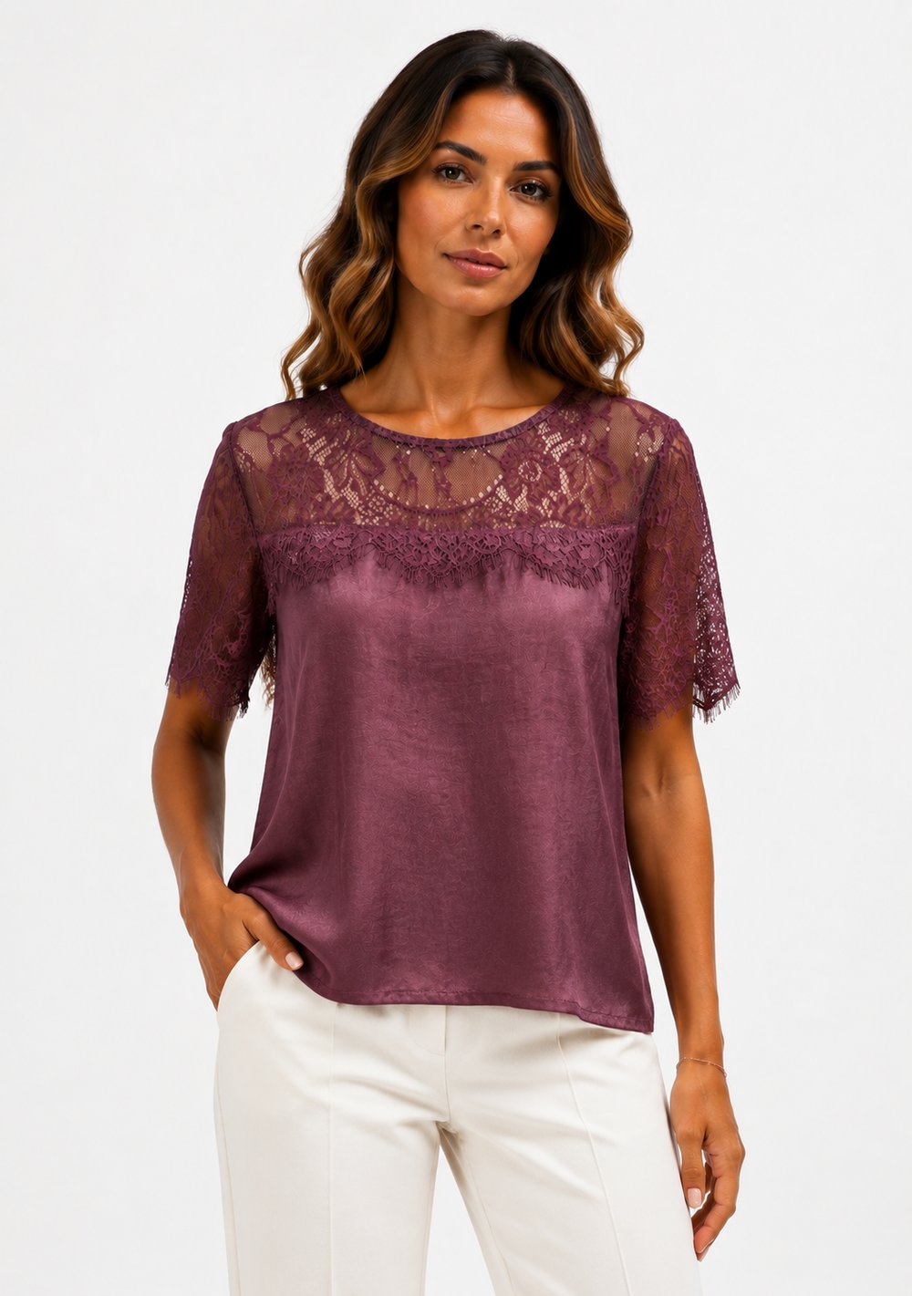 Maglia in Pizzo e Raso