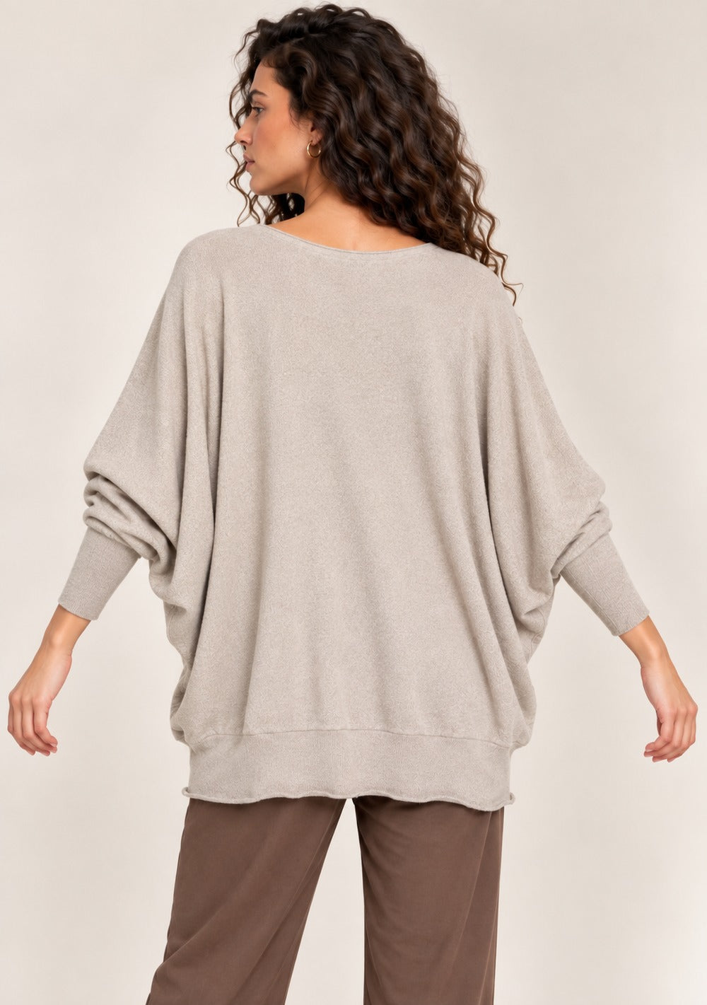 Maglia a Barca Pipistrello da donna in colore beige, vista alternativa 3
