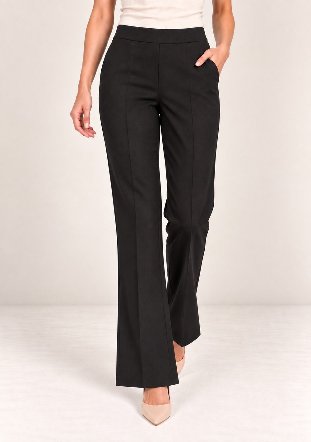 Pantaloni Zampa Punto Milano da donna in colore nero