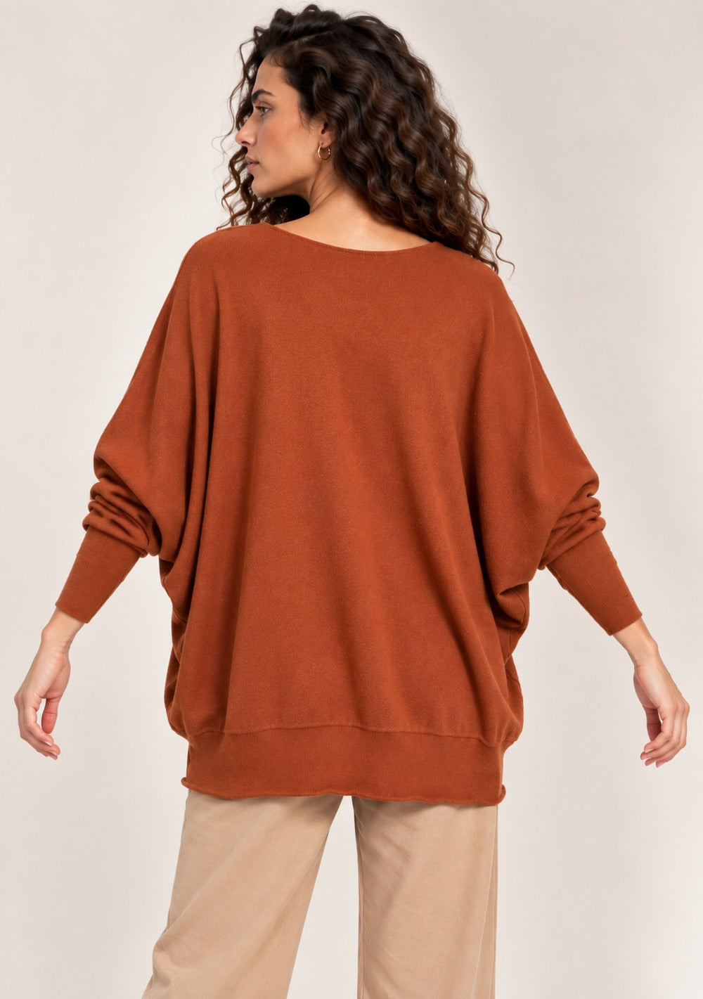 Maglia a Barca Pipistrello da donna in colore coccio, vista alternativa 3