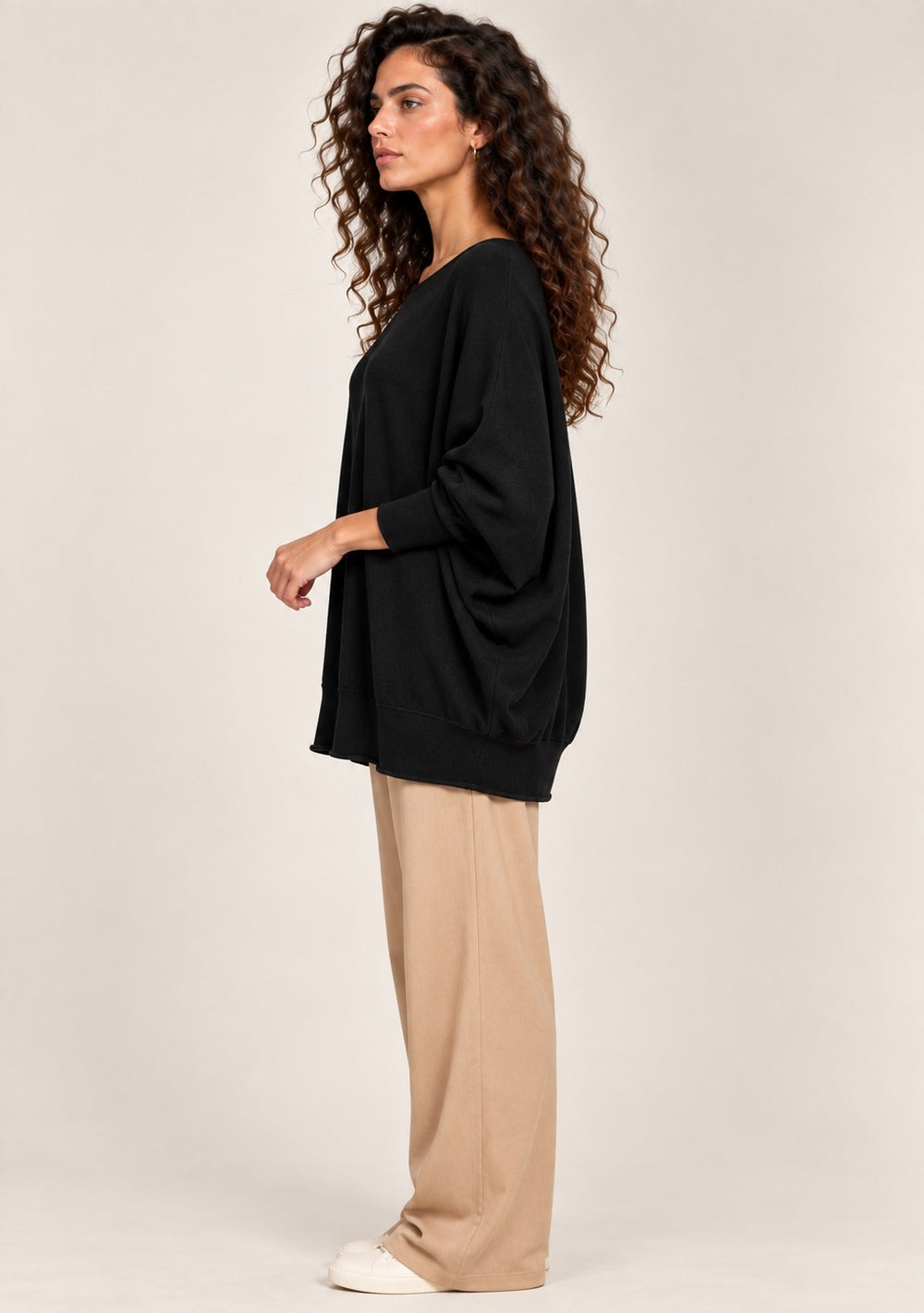 Maglia a Barca Pipistrello da donna in colore nero, vista alternativa 2