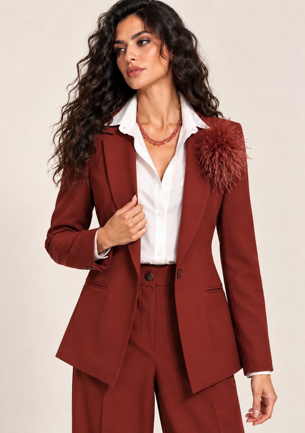 Tailleur SARTORIALE da donna in colore coccio