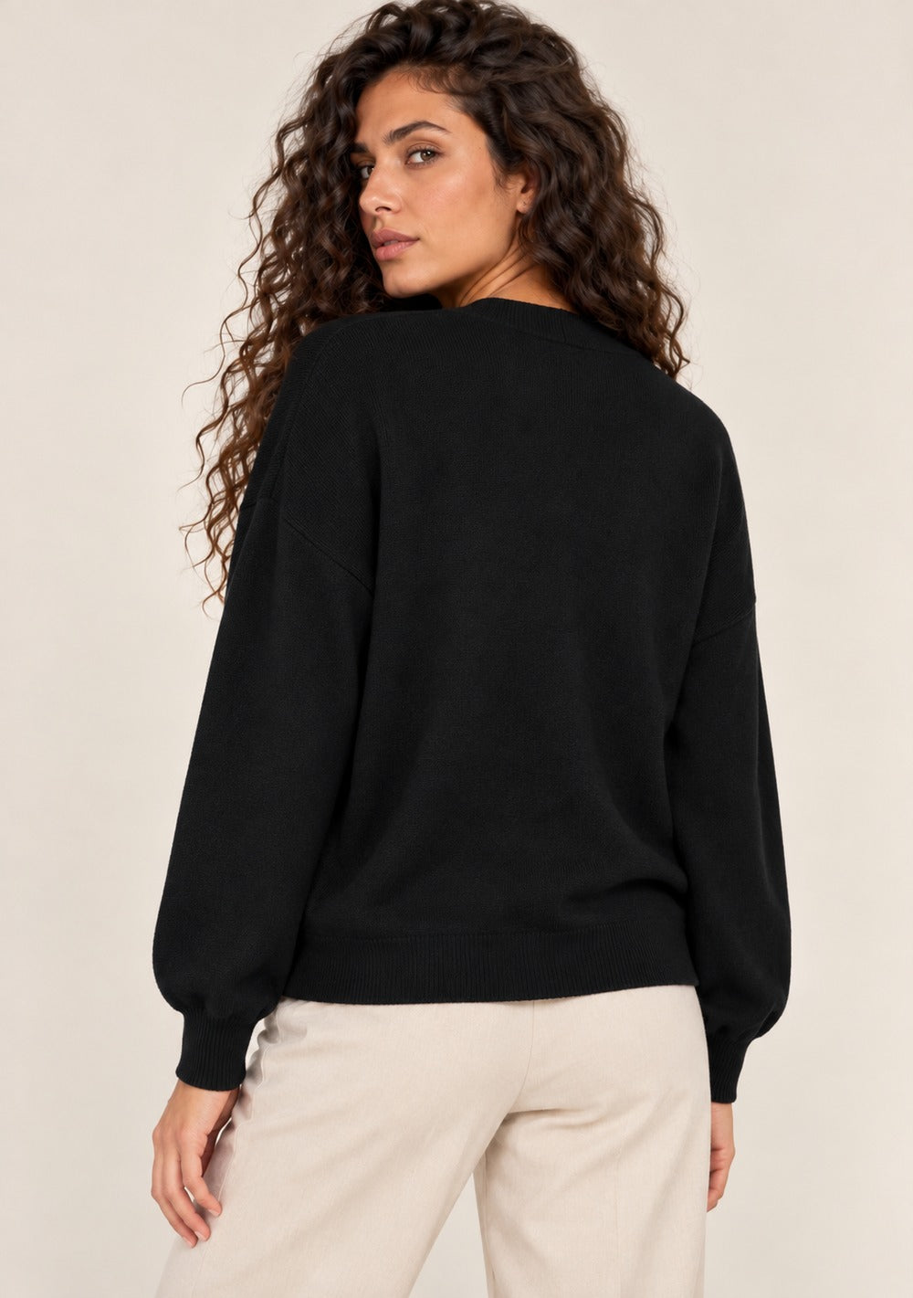 Cardigan 2 Bottoni Integrale da donna in colore nero, vista alternativa 3