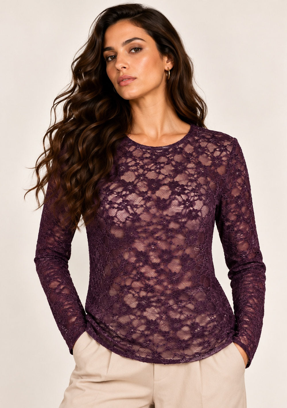 Maglia in Pizzo Floccata
