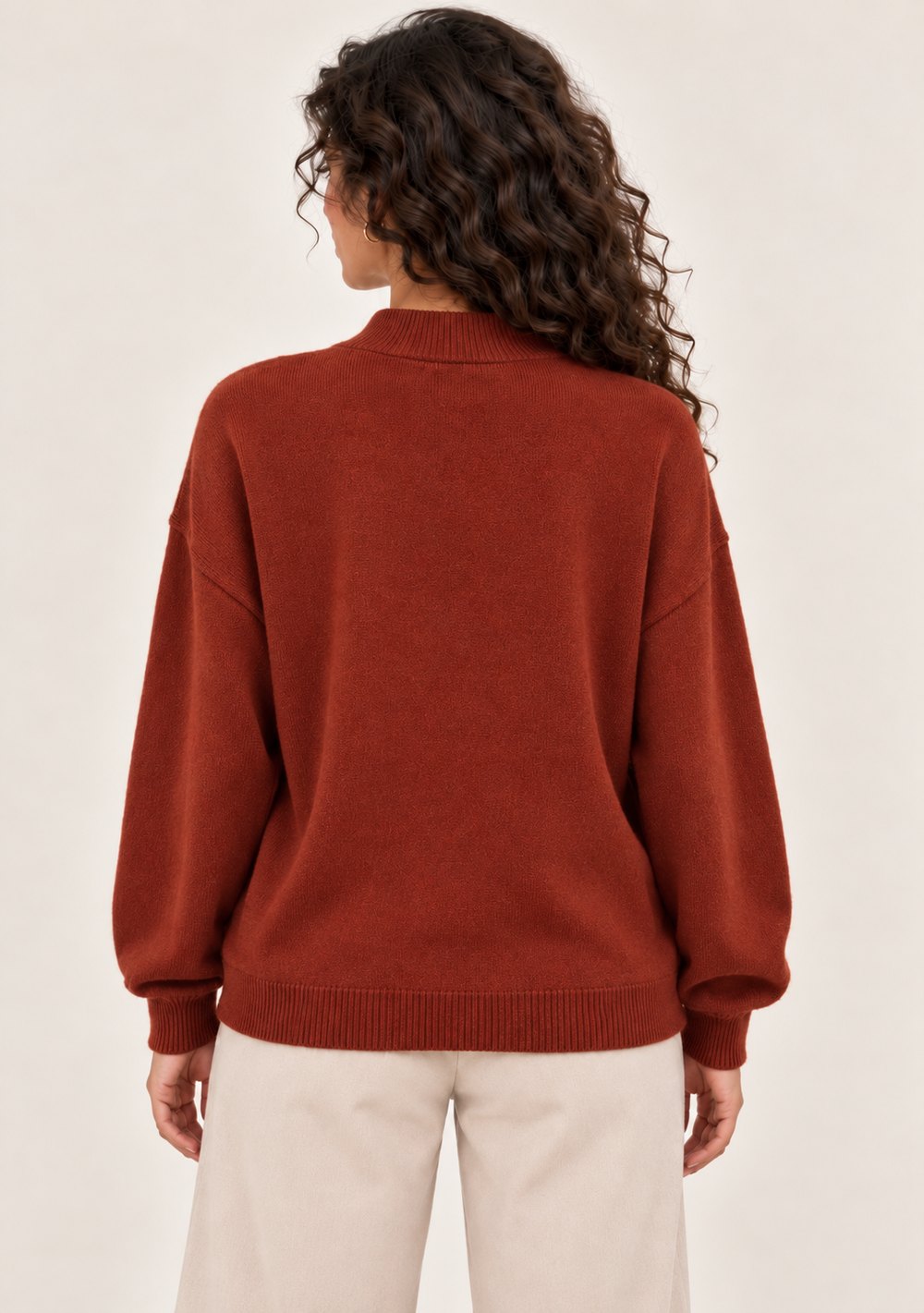 Cardigan 2 Bottoni con Tasche da donna in colore coccio, vista alternativa 3