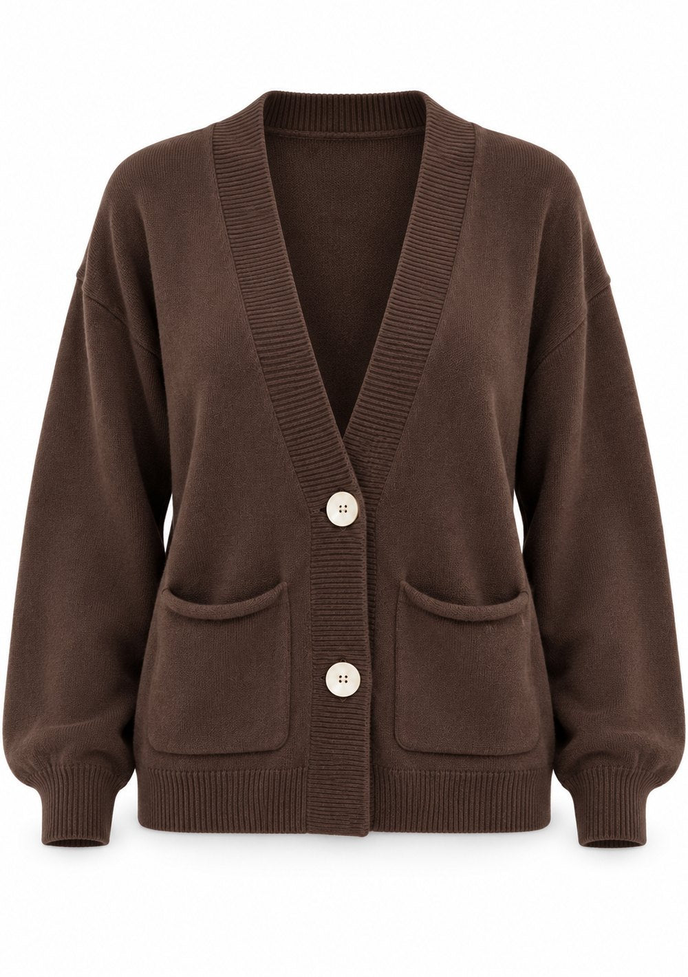 Cardigan 2 Bottoni con Tasche da donna in colore moro, vista alternativa 4