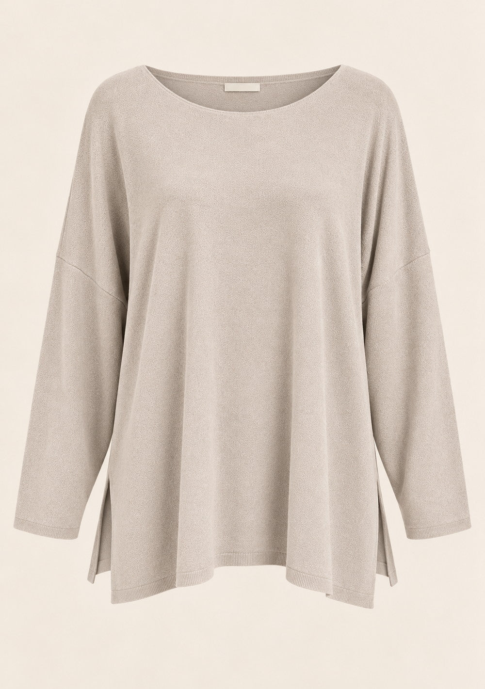 Maglia Girocollo con Spacchi Laterali da donna in colore beige, vista alternativa 4