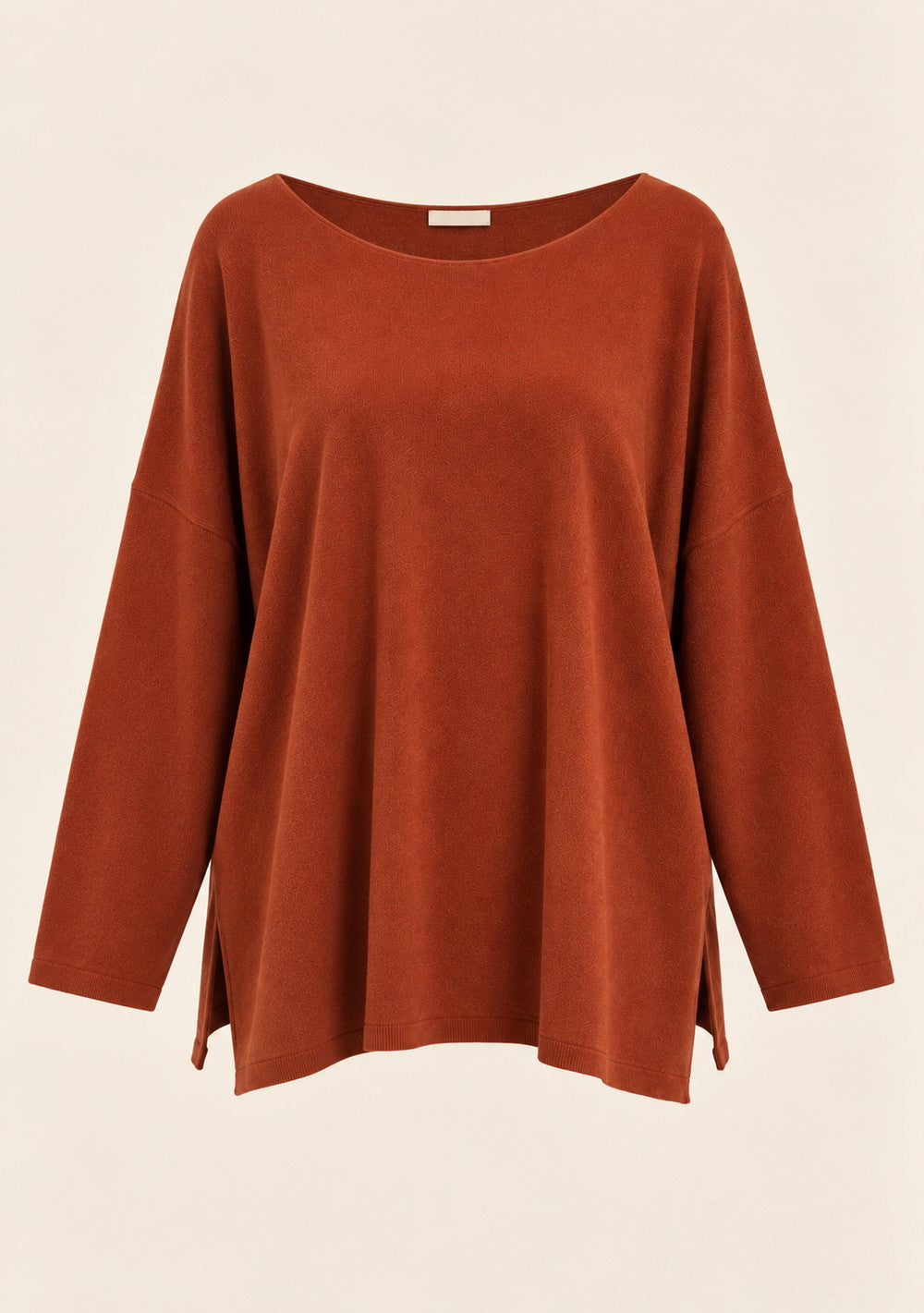 Maglia Girocollo con Spacchi Laterali da donna in colore coccio, vista alternativa 4