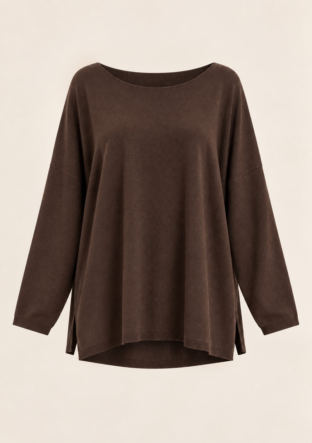 Maglia Girocollo con Spacchi Laterali da donna in colore moro, vista alternativa 4
