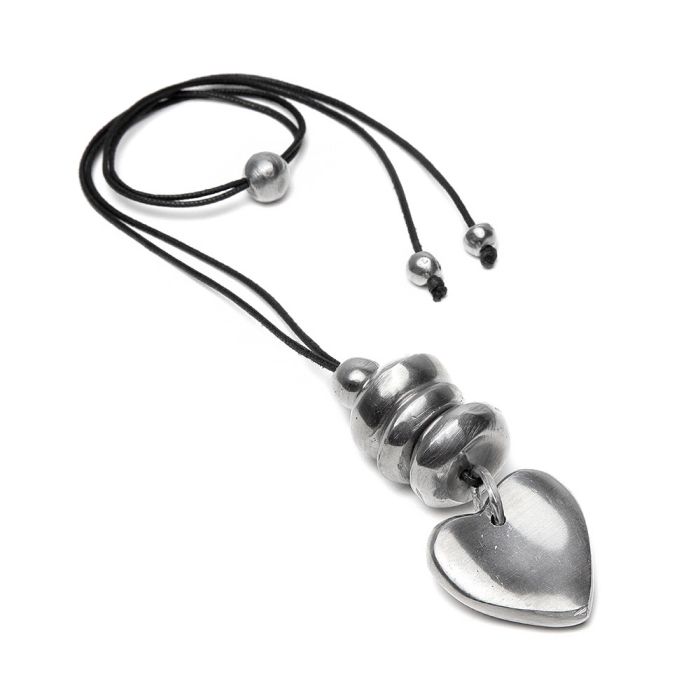 PENDENTIF 3 BOULES PLATES À COEUR