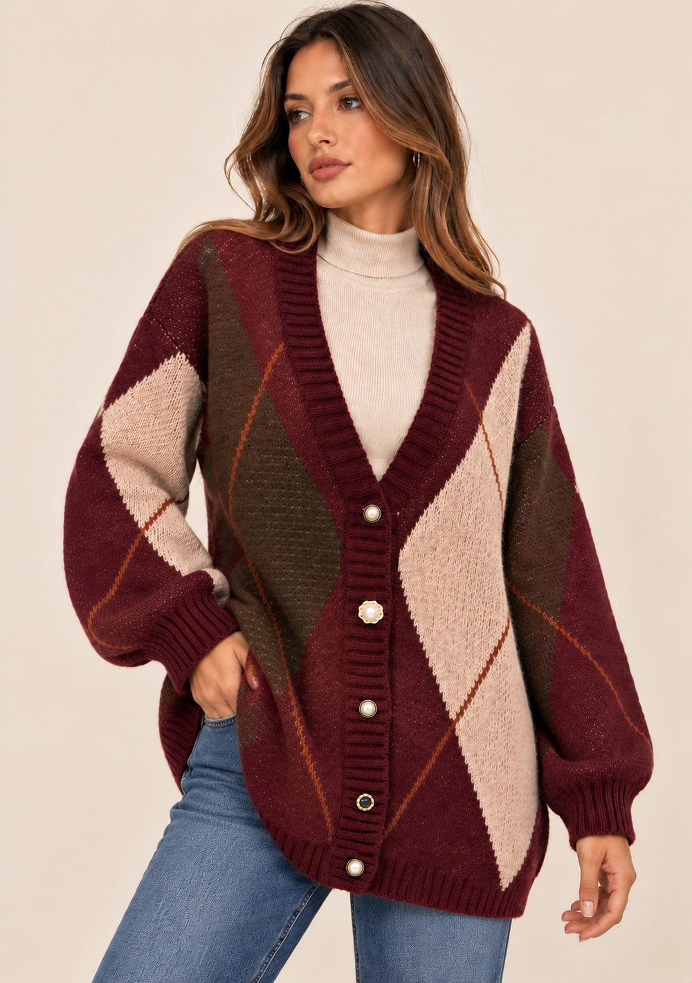 Cardigan con Rombi