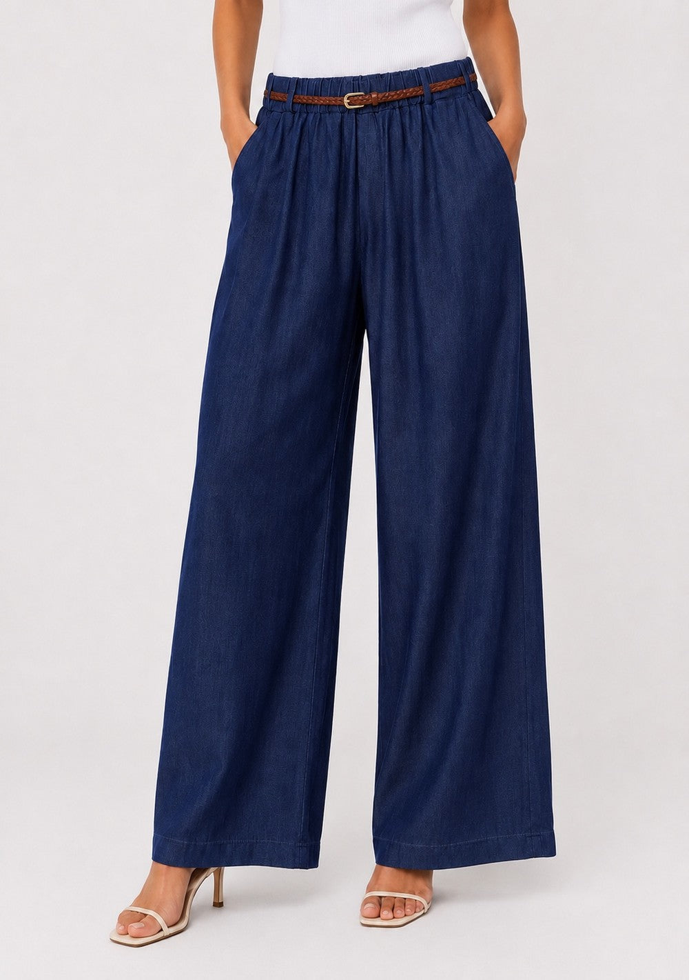 Pantaloni Palazzo Chambray