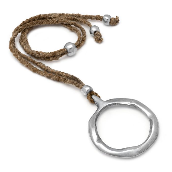 PENDENTIF SOIE GRAND CIERCLE A TROU